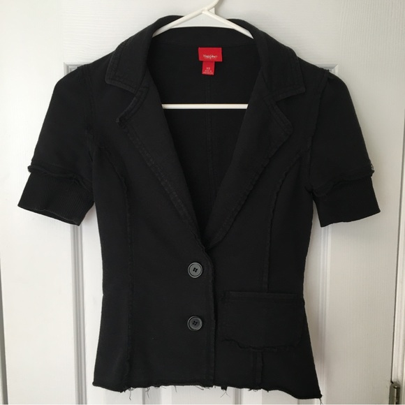 Fitted Black Mossimo Short-sleeved 2-button Jacket - Picture 4 of 16